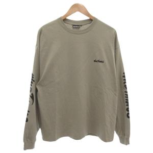 ワイルドシングス 別注 23AW ビッグシルエット 袖プリント Tシャツ ロンT 長袖 L ベージュ /FF