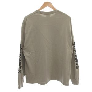 FREAK'S STORE ワイルドシングス 別注 23AW ビッグシルエット 袖プリント Tシャツ ロンT 長袖 L ベージュ /FF