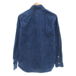 GIANNETTO デニムシャツ 長袖 M 無地 インディゴブルー 紺 ネイビー /AE