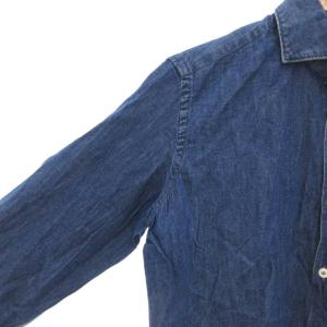 GIANNETTO デニムシャツ 長袖 M 無地 インディゴブルー 紺 ネイビー /AE