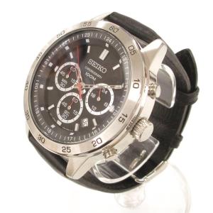 SEIKO 腕時計 4T53-00A0 アナログウォッチ クォーツ クロノグラフ 文字盤ブラック シルバーカラー /AE