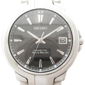 キネティック オートリレー 腕時計 5J22-0C30 アナログウォッチ 自動巻き 文字盤ブラック シルバーカラー