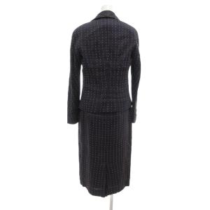 Christian Dior BOUTIQUE セットアップ リネン ストライプ柄 38 40 ネイビー系