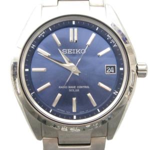 ブライツ BRIGHTZ スターティングソーラーラジオ 腕時計 ウォッチ デイト ステンレス 青文字盤