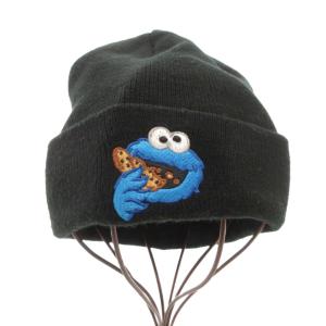 NEW ERA ×セサミストリート クッキーモンスター ニットキャップ ビーニー 帽子 刺繍 黒 ブラック /GV