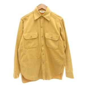 シャツ 長袖 M 無地 コットン 黄 イエロー /AE