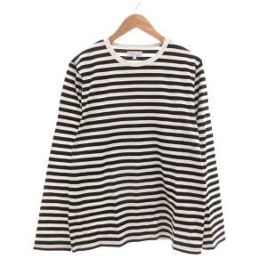 タグ付き ロンT Tシャツ 長袖 3 XL ボーダー 総柄 黒 ブラック 白 ホワイト /AE