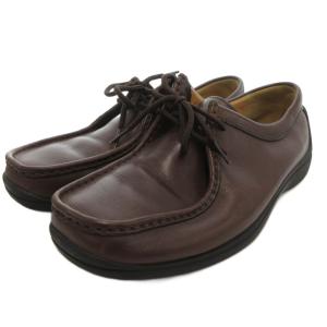 ワラビーシューズ 革靴 レザー 8.5 茶 ブラウン /FF