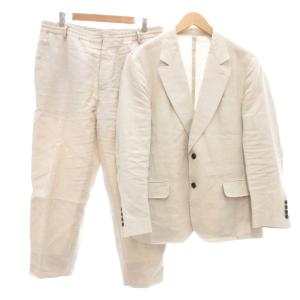 セットアップ スーツ リネン 袖裏カリグラフィー 52 ベージュ系