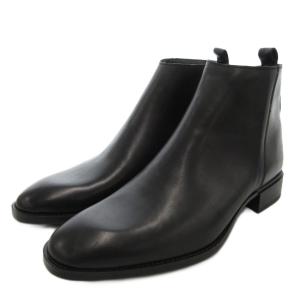 ショートブーツ レザー 27 黒 ブラック サイドジップ /FF