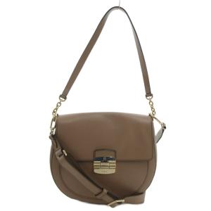 クラブ2 ショルダーバッグ ハンド 2WAY クロスボディ レザー ベージュ /FF