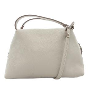 アリファ S ハンドバッグ ショルダー 2WAY 本革 レザー ライトグレー /AE