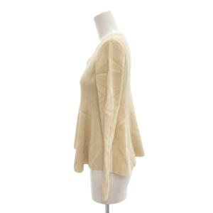 Nolley's 美品 Sophi 24SS リブフレア Vネックカーディガン ニット 38 長袖 ペプラム ベージュ /AE