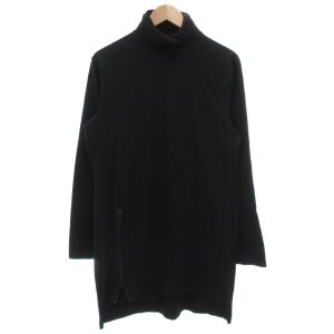 サイドジップロングスリーブカットソー Jersey Zipper Opened Big Turtleneck