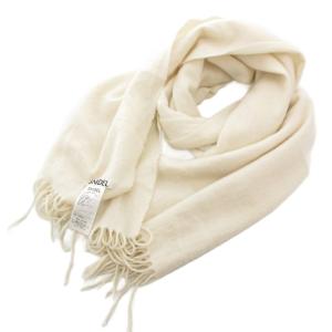 カシミアマフラー ストール フリンジ 白 ホワイト /GV