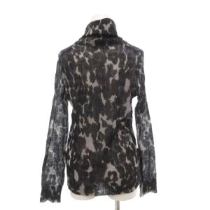 HYSTERIC GLAMOUR ニット セーター F 長袖 モヘヤ 薄手 迷彩柄 カモフラ 総柄 ダークグレー /AE