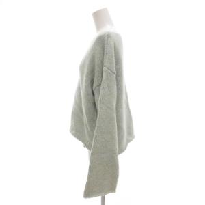 UNITED ARROWS CONTE ミックスボートネックニット セーター 長袖 ローゲージ 水色 ライトブルー 8513-199-0011