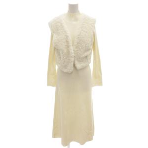 23AW ファージレ ニット ワンピース ロング 長袖 ウール F 白 ホワイト /FF