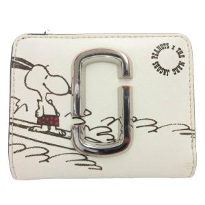 ピーナッツ スヌーピー コラボ 二つ折り財布 コンパクトウォレット PVC 白 ホワイト 青 ブルー /GV