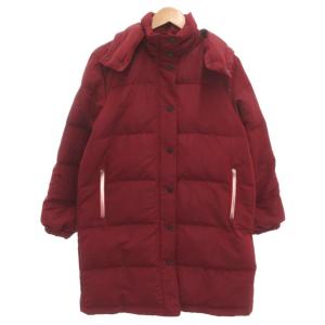 ダウンコート 40 ボルドー 赤 フード ジップアップ /FF