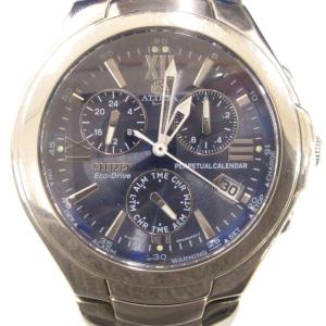 ジャンク品 アテッサ 腕時計 ATV53-2372 アナログウォッチ エコドライブ ソーラー シルバーカラー