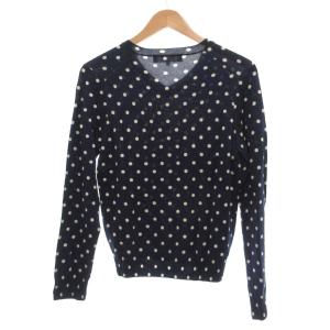 PLAY Comme des Garçons AD2013 ニット セーター 薄手 Vネック ドット ウール M 紺 ネイビー AZ-N035 /UO