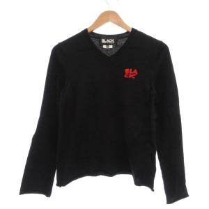 AD2010 ニット セーター Vネック ウール M 黒 ブラック 1F-N004 /UO