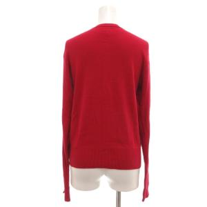 agnes b. カーディガン プレッション ニット ロゴボタン 2 レッド /UO