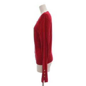 agnes b. カーディガン プレッション ニット ロゴボタン 2 レッド /UO