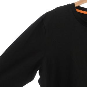 HUGO BOSS タグ付き Tシャツ 長袖 M ロゴ プリント 黒 ブラック /AE