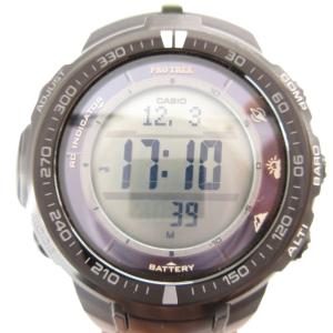 プロトレック 腕時計 電波ソーラー デジタル ラバーバンド 黒 ブラック PRW-S3000 /UO