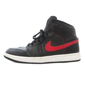 AIR JORDAN 1 RETRO MID BLACK TEAM RED 28cm