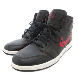 NIKE AIR JORDAN 1 RETRO MID BLACK TEAM RED 28cm