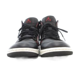 NIKE AIR JORDAN 1 RETRO MID BLACK TEAM RED 28cm