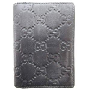 グッチシマ パスケース カードケース レザー 本革 黒 ブラック 146231 /AE