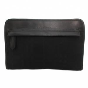 クラッチバッグ ジャガード シャドーチェック ブラック