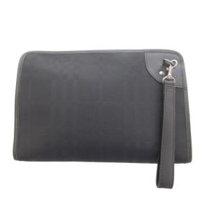 BURBERRY クラッチバッグ ジャガード シャドーチェック ブラック