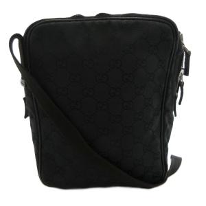 GUCCI ショルダーバッグ クロスボディ GGキャンバス 黒 ブラック 03136 /FF