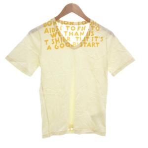 17SS エイズ Tシャツ 半袖 XS プリント Vネック 黄 イエロー S30GJ0004 S20299