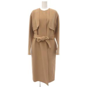 18AW Notion Henri ダブルフェイスコート ウール ベルト付き ノーカラー 38 ベージュ