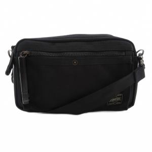 ヒート ショルダーバッグ クロスボディ ロゴ ナイロンキャンバス 黒 ブラック /AE