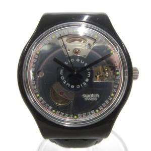 腕時計 ウォッチ 自動巻き アナログ 3針 黒 ブラック シルバーカラー 銀色 /FF