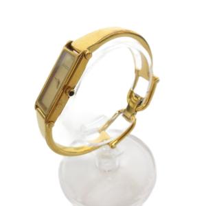 GUCCI ジャンク品 1500L バングルウォッチ 腕時計 クォーツ アナログ ステンレス ゴールドカラー /UO