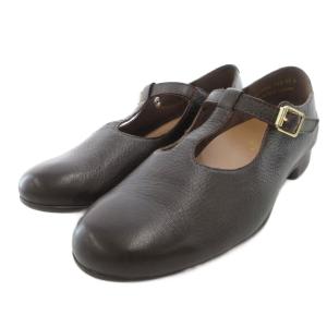 Tストラップシューズ メリージェーン フラット 牛革 23.5cm ダークブラウン /UO