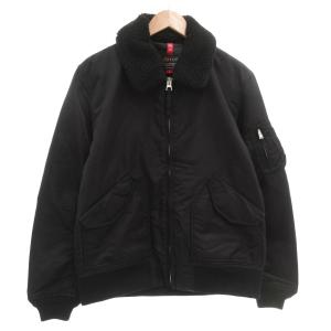 ID アーバンリサーチ コラボ フライトジャケット L ボア襟 ナイロン 黒 ブラック B-15 /AE