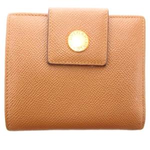 クラシコ 二つ折り財布 ウォレット ロゴ レザー 本革 茶 ブラウン /AE