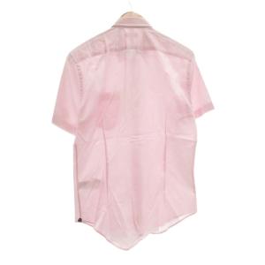 PAUL SMITH ボタンダウンシャツ BD 半袖 L ストライプ 襟裏花柄 ピンク /AE