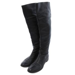 ロングブーツ レザー 36 ブラック /UO