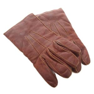 グローブ 手袋 10 ナッパレザー 裏地カシミヤ 茶 ブラウン /AE
