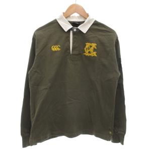 L/S RUGGER SHIRT ラガーシャツ ロンT 長袖 M ロゴ刺繍 カーキ 白 ホワイト RA48591